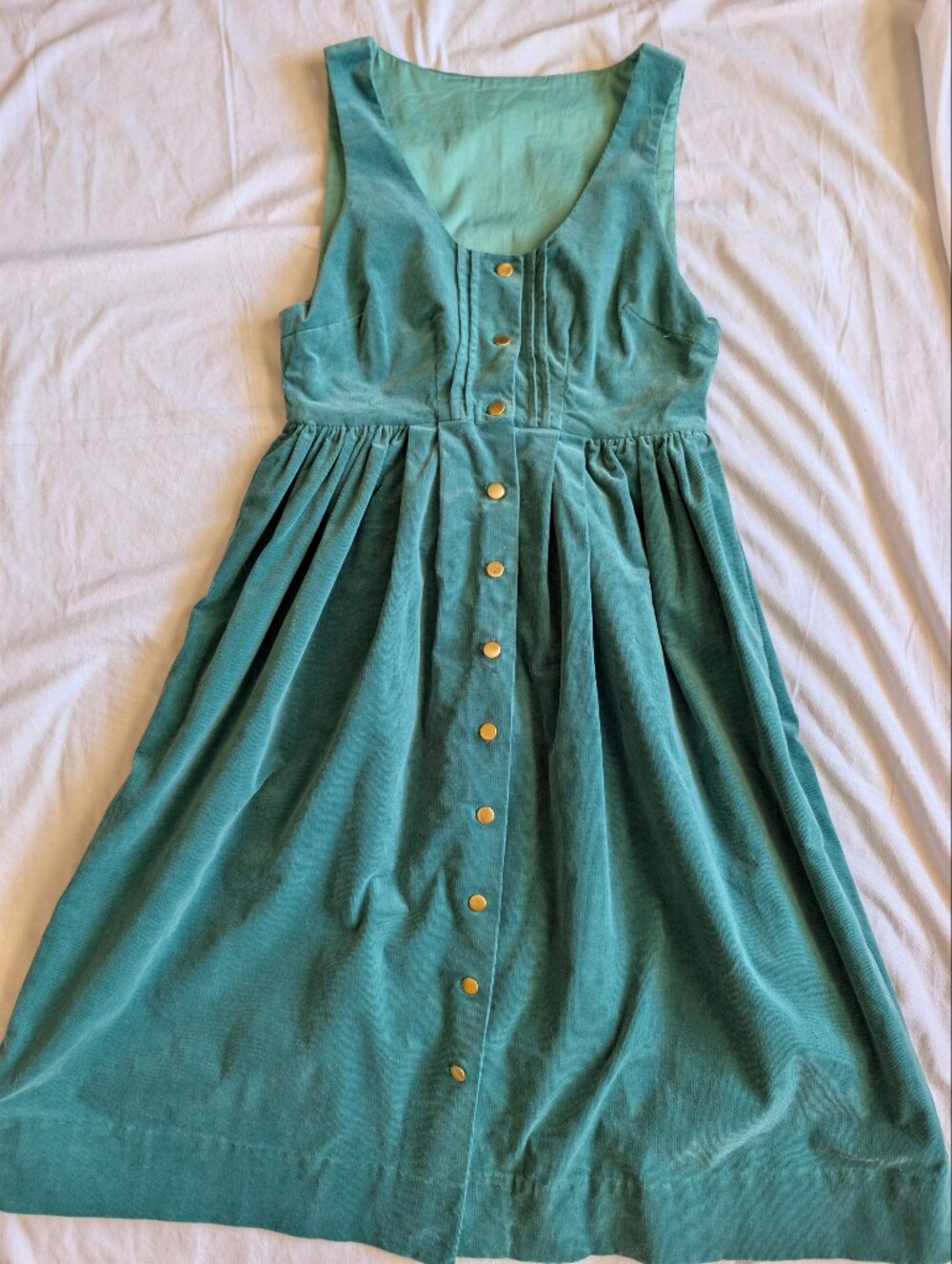 Handmade corduroy midi jumper dress sz xs cottagecore farmcore prairie homestead